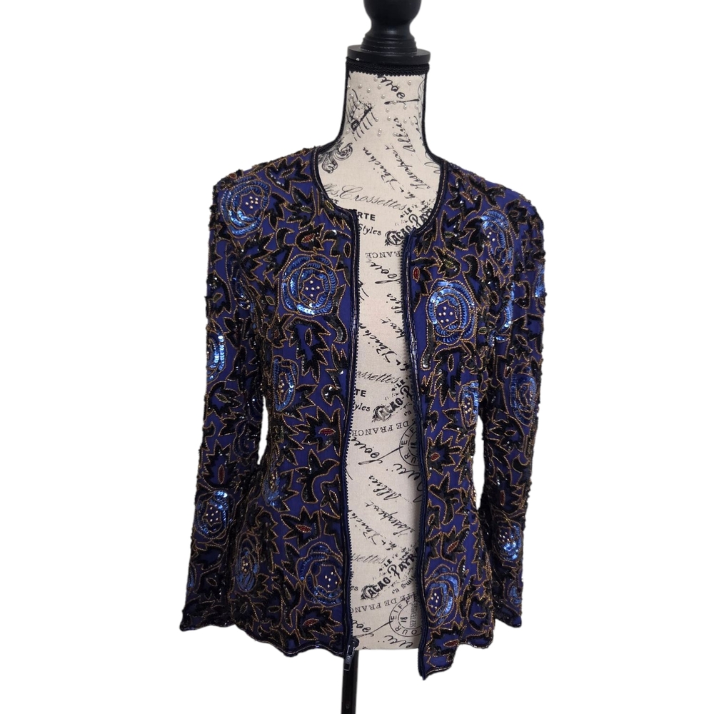 Stenay Women's Sequin - Beaded Zipped Blazer (AI01)